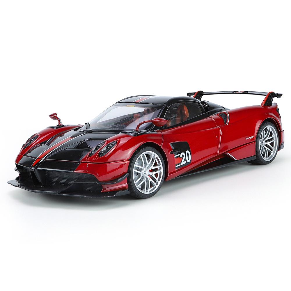 1/18 Модель спортивного автомобиля Pagani Huayra Cool из сплава, Имитация деталей интерьера, Крутое освещение и звуковые эффекты, Изысканные настольные украшения