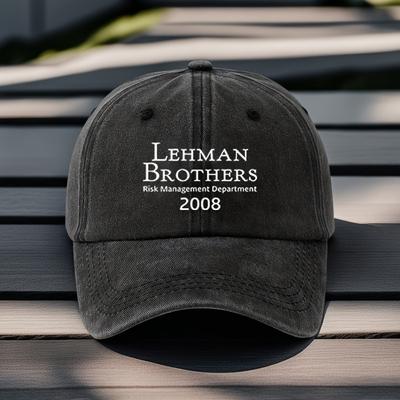 Винтажная Бейсболка Регулируемая Посадка Легкая Дышащая С Принтом LEHMAN BROTHERS Идеальна для Отдыха на Свежем Воздухе