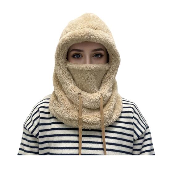 Женский головной убор для верховой езды, однотонный, регулируемый шнурком, защита лица, головной убор, осенне-зимняя утолщенная теплая плюшевая шапка