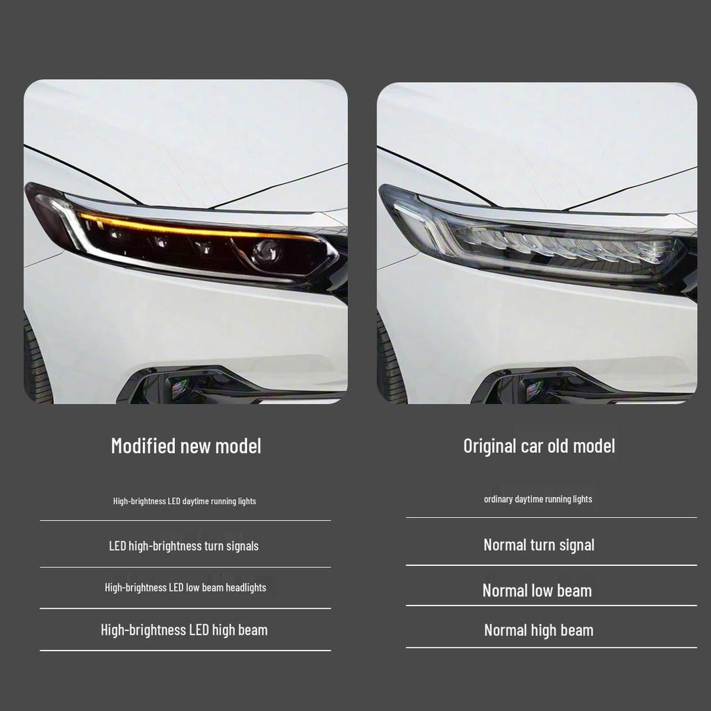 Светодиодная сборка фар для Honda Accord 10-го поколения (2018-2022) с проектором, дневными ходовыми огнями и последовательными указателями поворота