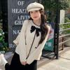 New Fashion Long Sleeve Elegant Knitted Cardigan Sweater Women Autumn Winter Bow Tie Casual Knitwear Cardigans Female Round Neck Loose Sweaters 24827