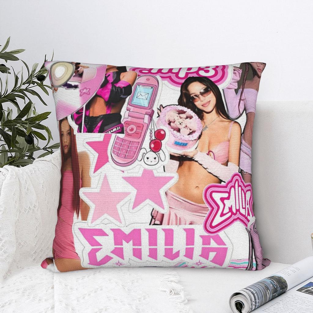 Emilia Music Square Pillow Covers Polyester Home Cushion Cover Cool Decor Pillow Cover 4545