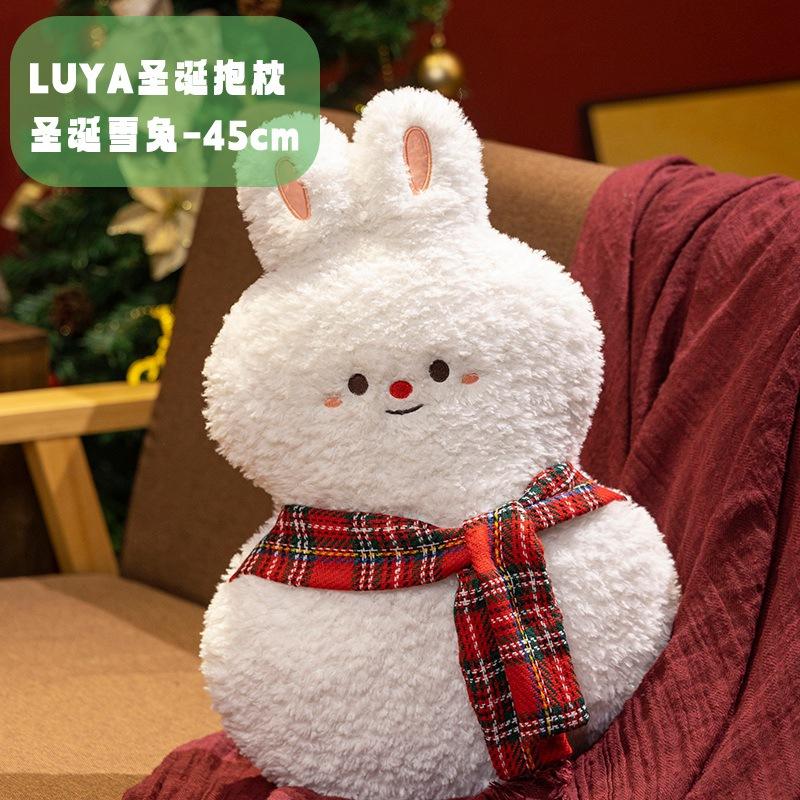 Christmas Tree Santa Claus Pillow Plush Toy Elk Ornament Snow Rabbit Doll Cushion Christmas Gift