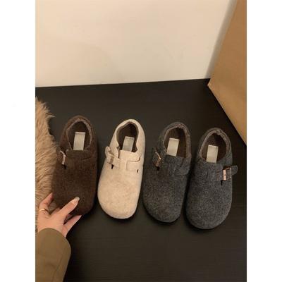 Мужские замшевые шлепанцы Birkenstocks сезонные теплые хлопковые тапочки пушистые Birkenstocks одиночные туфли