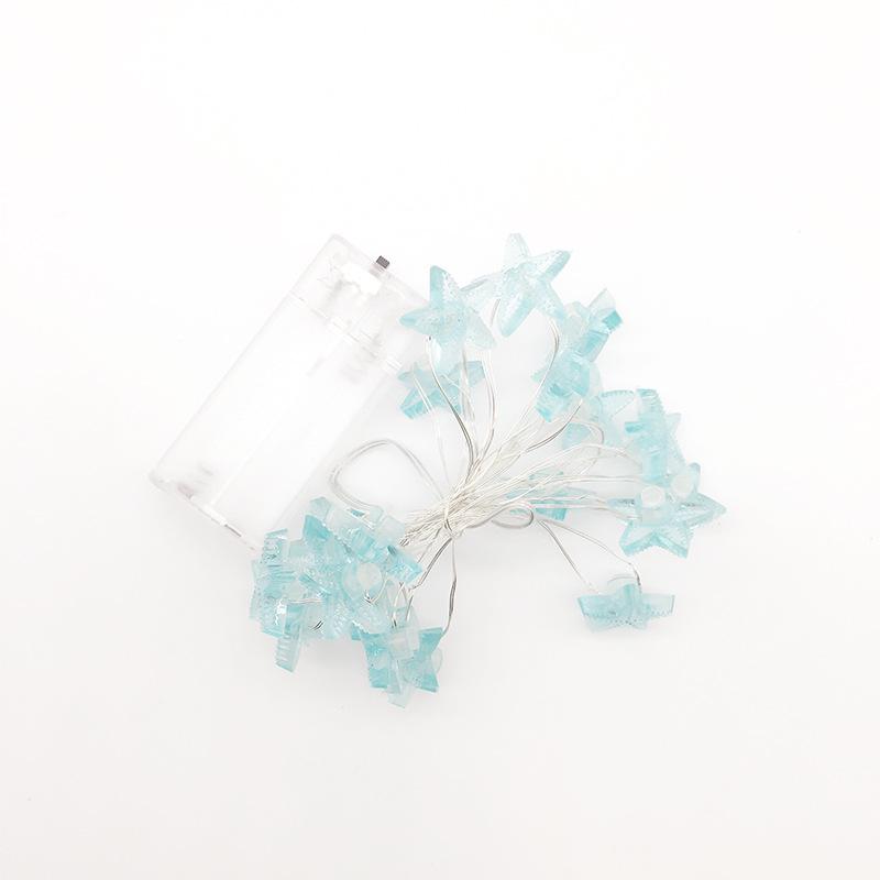 LED Ocean Series Children's Decorative String Lights: Starfish, Seashell, Seahorse, Conch Copper Wire Fasteners.