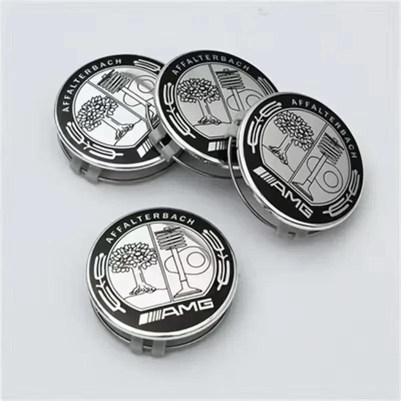 Hot 2025 For AFFALTERBACH Wheel Cap 4pcs 75mm AMG Hub Cap Rims Sticker Fit for Mercedes Benz W212 W177 W463 W205 CLA Hub Center