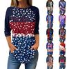 Женские модные повседневные топы для выхода в свет с принтом и рукавом реглан, пуловер с рукавами 3/4, топы с круглым вырезом