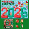 Christmas Glass Stickers 2026 Number Blessings Electrostatic Design Waterproof New Year Decal Festive Decoration