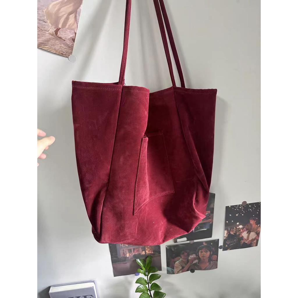 Винтажная замшевая сумка-тоут женская новая осенне-зимняя сумка через плечо большой вместимости сумка для компьютера