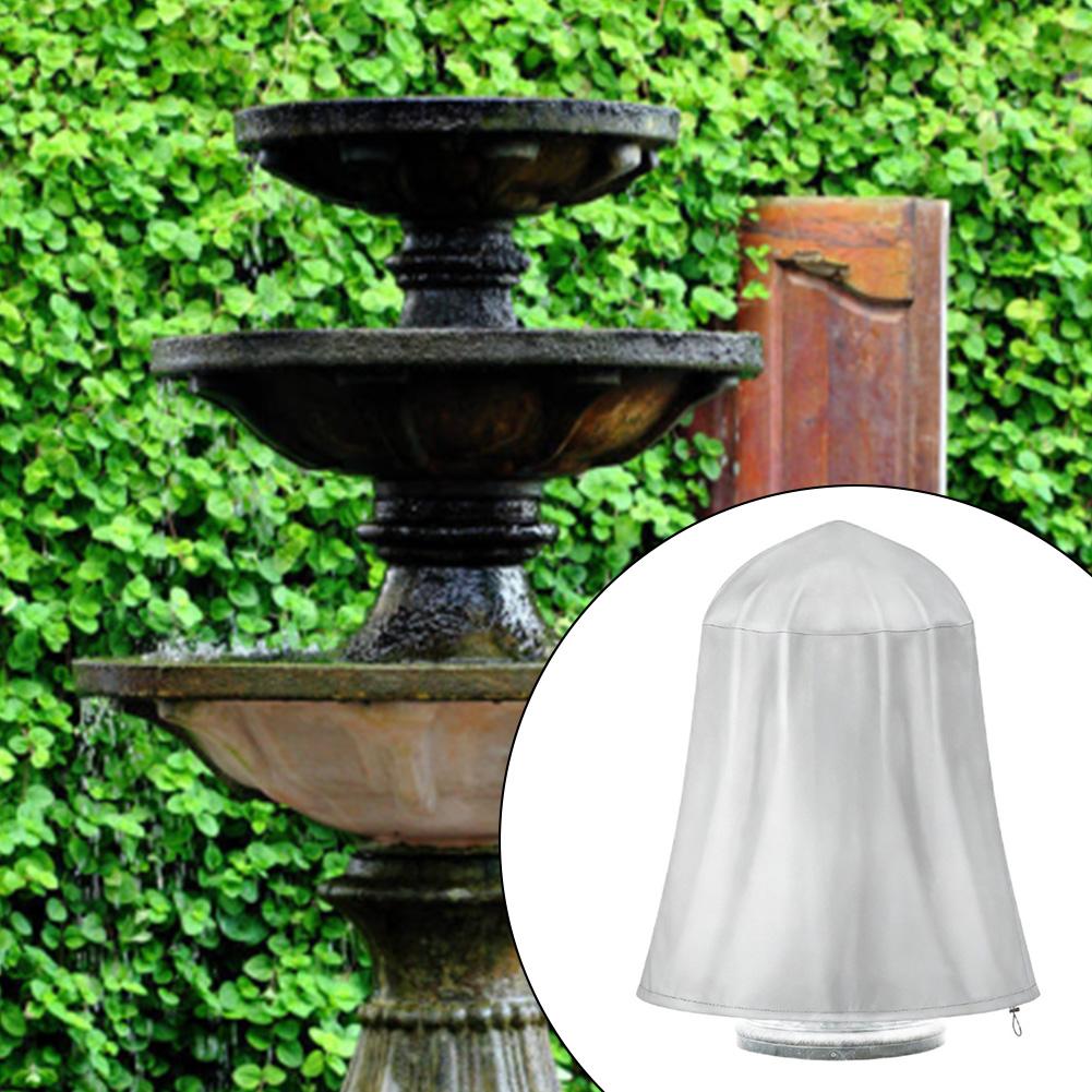 Outdoor Garden Fountain Cover 420D Oxford Waterproof Dustproof Round Bird Bath Protector For Round Fountains Furniture Covers