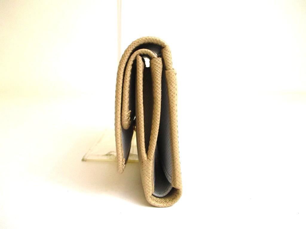 Authentic PRADA Sand Saffiano Leather Multicolor Trifold Wallet Compact Wallet #a876  Refurbished