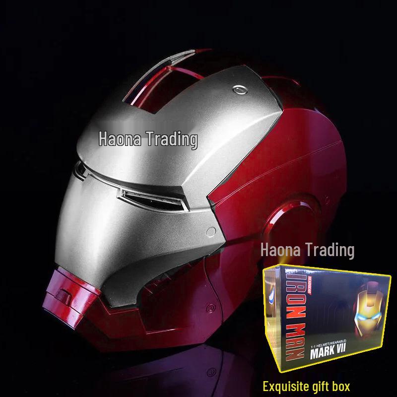 Шлем Железного человека MK5 с голосовым управлением, автоматическим открытием, светящимися элементами и моделью руки, реквизит для косплея