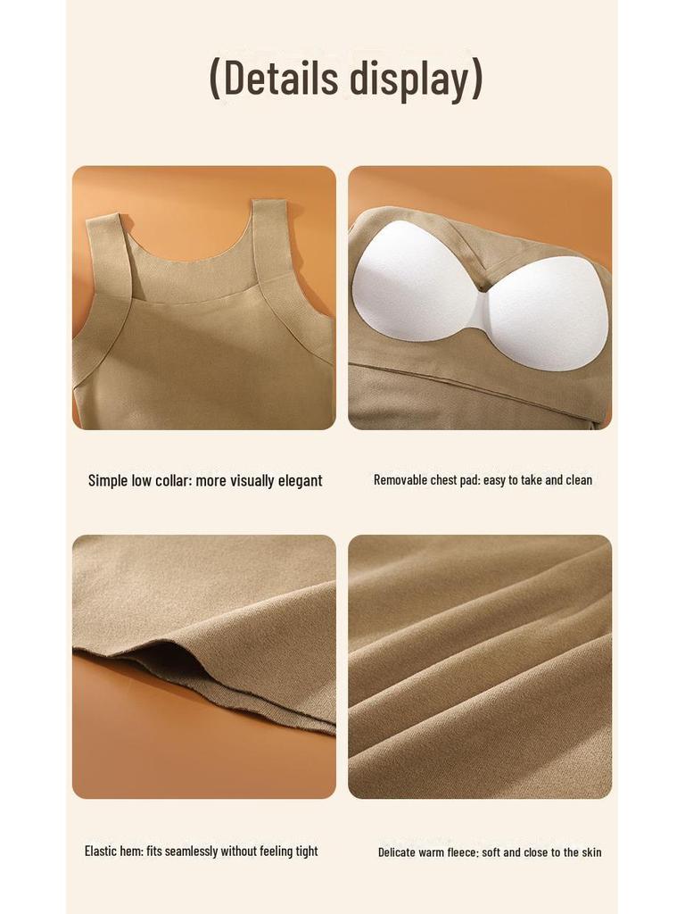 Женский бесшовный приталенный теплый жилет: Немецкий флис, нагрудник, шлифованный, утолщенный, осенне-зимнее нижнее белье