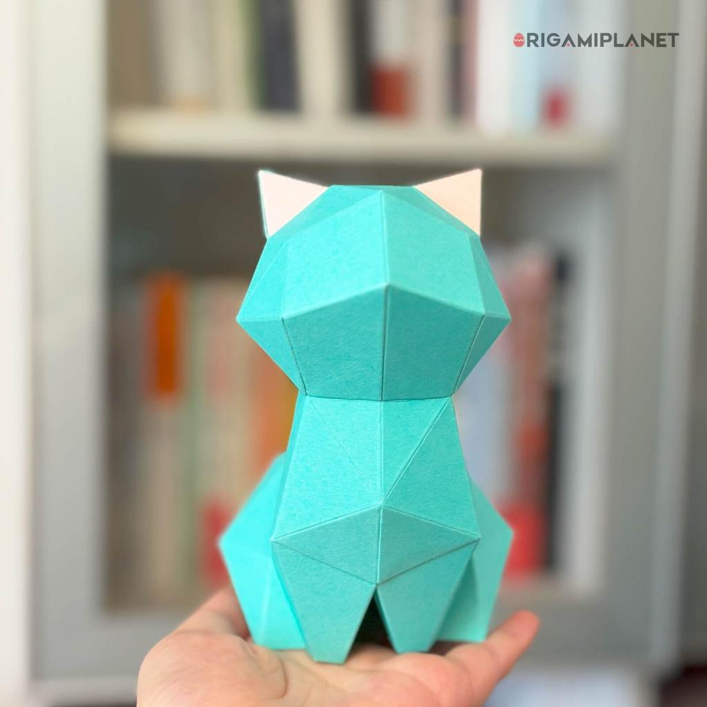 ORIGAMIPLANET 3D Набор для оригами Кот в лунном свете Бумажный Домик Бумажный 3D Бумажный Ручная работа Домашний DIY Набор для творчества в подарок для взрослых и детей Возраст - Котёнок,