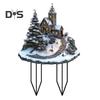 Рождественский снежный колышек для дома, акриловый садовый декоративный колышек, зимний деревенский дом, рождественский декоративный колышек для лужайки на патио