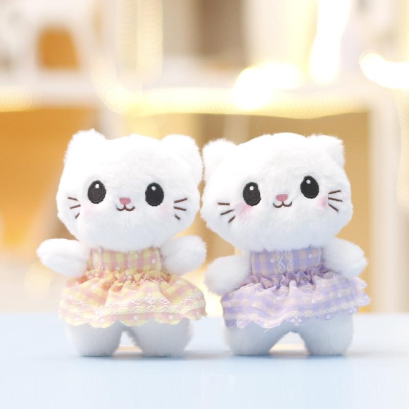 Плюшевая брелок-игрушка кошка с мягким коротким ворсом для декора сумки девочки