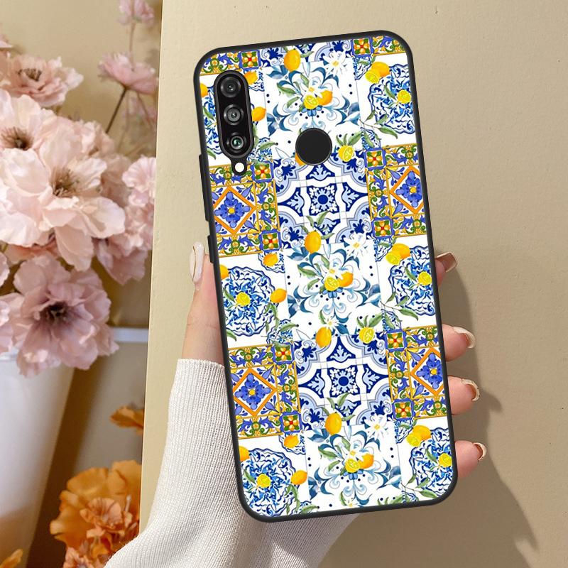 Средиземноморский Лимон Для Huawei Nova 12i 8i 11i 12s 9 10 SE Y60 Y70 Y90 Y72 Y73 Y61 Y91 P60 Pro P30 P40 Lite Чехол