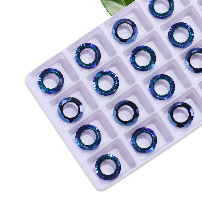 Iridescent Angel Ring Rhinestone Nail Art Glass Pendant Accessory