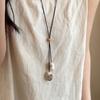 Adjustable Long Oval Necklace Resin Sweater Chain Trendy Clavicle Chain  Gift
