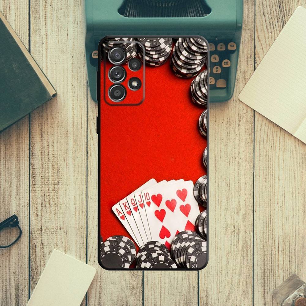 Чехол для телефона с игральными картами для покера для Samsung S21, S22 Ultra, S20, S30 plus, S22 plus, S23, S30 ultra 5G Силиконовый чехол