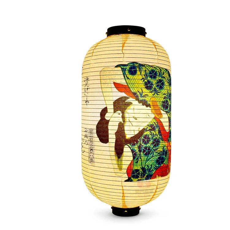 Japanese Style Geisha Pattern Lantern Waterproof Cloth Ukiyo-e Cuisine Restaurant Izakaya Decor Lantern Festival Party Decor