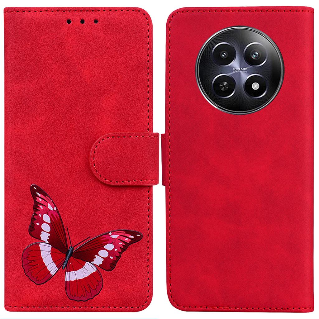 Противоударный чехол для Realme 12 5G/12x 5G, кожаный защитный чехол для телефона с принтом бабочек