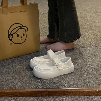 2025 весна и лето новые маленькие белые туфли женские дышащие и неутомимые ноги нескользящие двухслойные ленивые туфли универсальные липучки одинарные туфли прилив