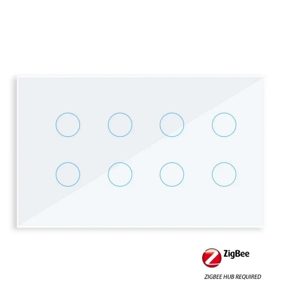 Melery Zigbee Smart Light Switch настенный сенсорный 8/10Gang стеклянная панель с Alexa Google Home (Концентратор, необходимый для повторителя сигнала)