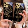 Золотые розы Чехол для телефона из закаленного стекла для iPhone 16 Pro Max 15 P Ro 14 M Ax 13 Plus 12 Mini 11 XS Max XR