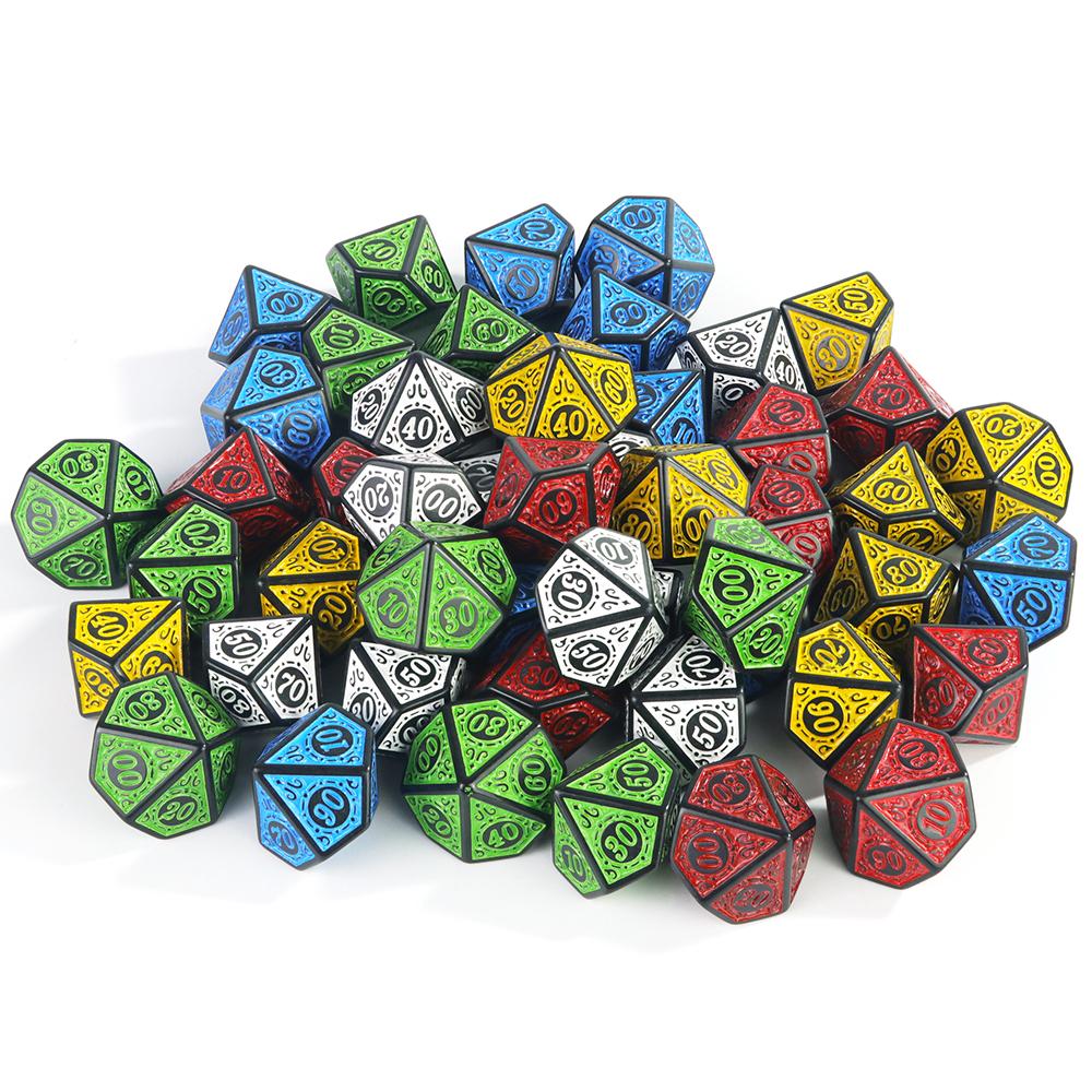 D10(00-90) Dice Polyhedral Dice for DND Party Board Games, 10PCS D10 Multi-sided Dice