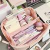 Solid Color Pen Bag Large Capacity Pen Box Kawaii Stationery Storage Pouch Student Gift