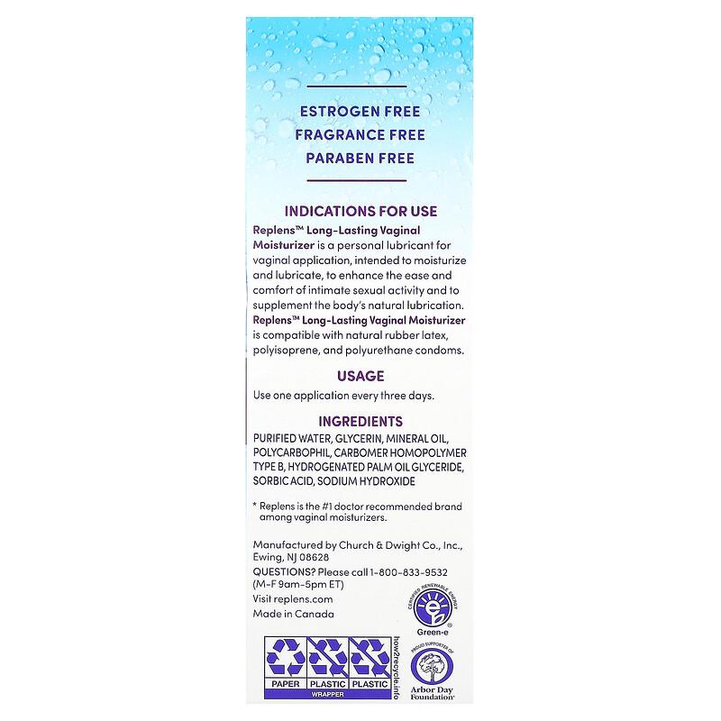Personal Lubricant, Long-Lasting Vaginal Moisturizer, 8 Pre-Filled Applicators, 0.24 oz (6.7 g) Each