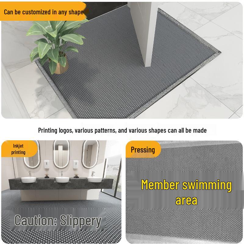 Нескользящий Водонепроницаемый Коврик для Входа в Ванную - Утолщенный ПВХ, Полая Конструкция