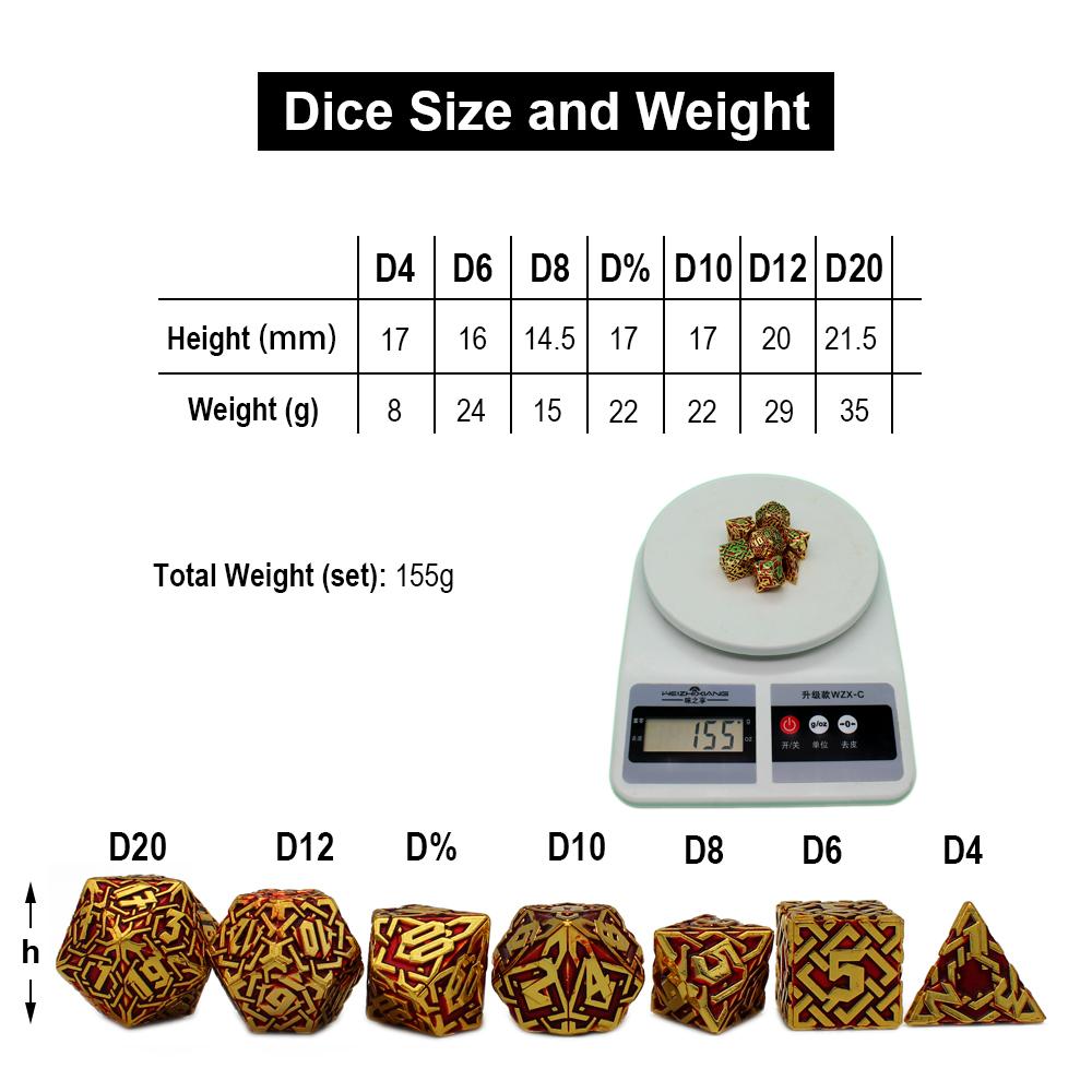 Solid Polyhedral Dice for Role Playing Game, Metal Dice, D & D, DND, Rpg, Rol, Pathfinder Board Game, New Style, 7Pcs, 2023