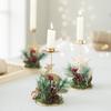 New Year Table Ornaments Christmas Golden Candle Holder Christmas Snowflake Star Iron Candlestick