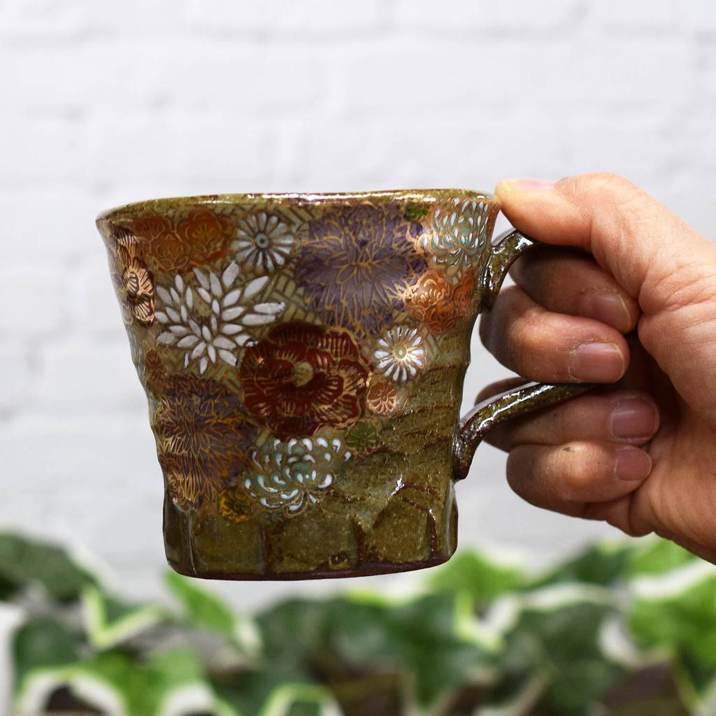 Waza no Kura Стильный набор пар кружек Kutani Ware Hanazume Pottery Столовая посуда класса люкс, сделано в Японии