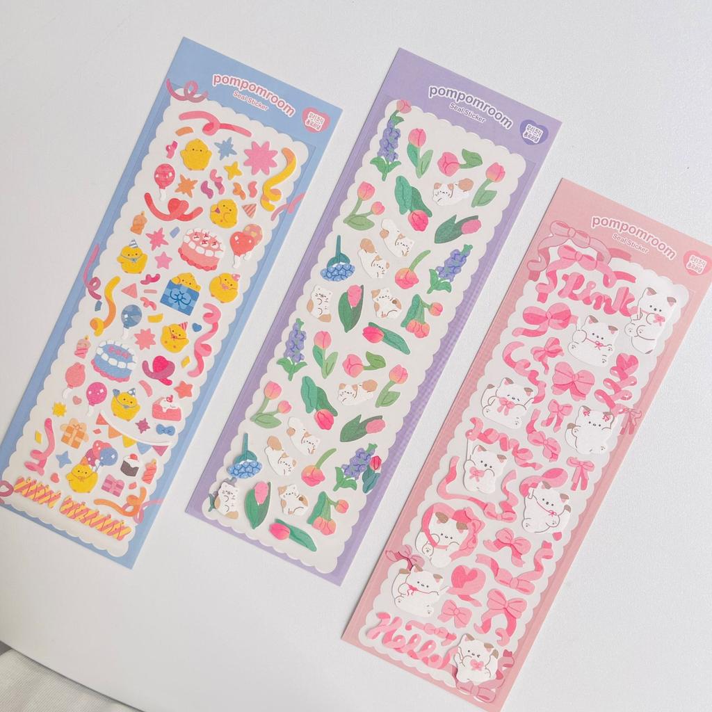 Korean Popular INS Same Laser Goo Card Sticker Transparent Bottom Seiko DIY Decorative Sticker