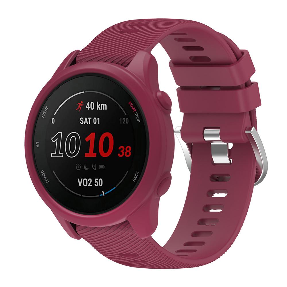 Для Garmin Forerunner 255/265 Ремешок для часов + Чехол для часов Серебристая Пряжка Браслет на запястье Высококачественный Прочный Силиконовый Умный Ремешок