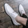 Men White British Style Oxford Lace-up Dress Shoes Male Gentleman Split Leather Wedding Shoes Male Footwear Flats Mens