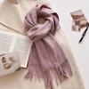 Luxury Wool Scarf For Women Fashion Warm Cashmere Scarves Korean Style Solid Knitted Shawl Wrap Pashmina Bandana Christmas Gift
