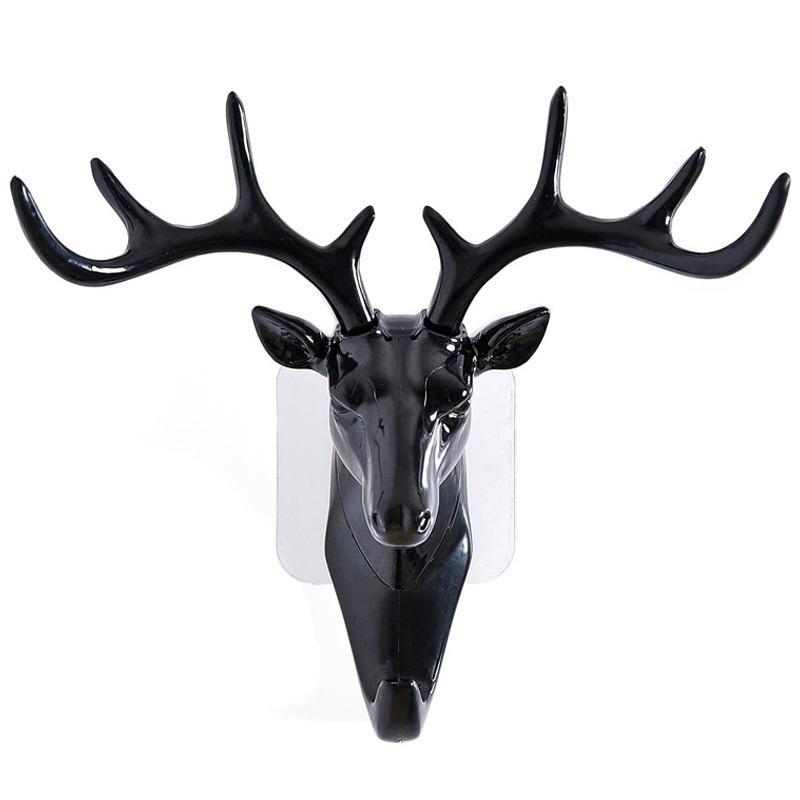 1pc Wall Hanging Hook Vintage Deer Head Antlers for Hanging Clothes Hat Scarf Key Deer Horns Hanger Rack