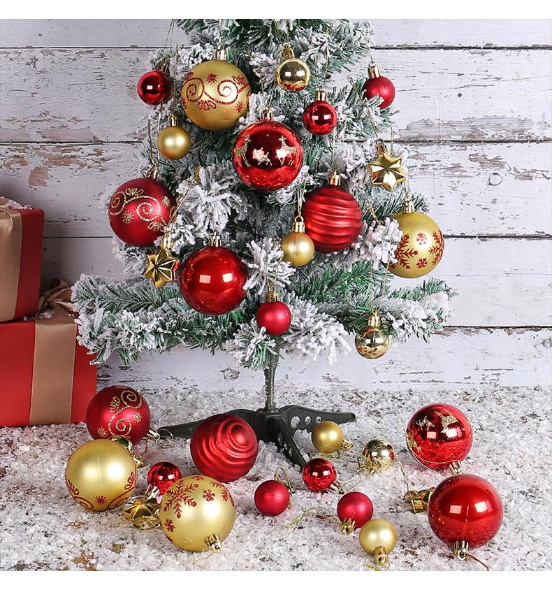 New Christmas Ball Decoration Gift Box Set Painted Electroplated 44pcs Round Ball Special-shaped Christmas Ball Pendant