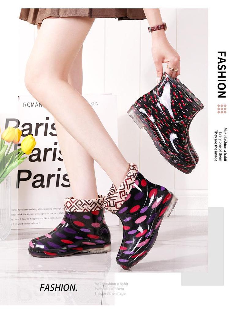 Женские хрустальные износостойкие камуфляжные резиновые сапоги - Модная, нескользящая, всесезонная уличная обувь.