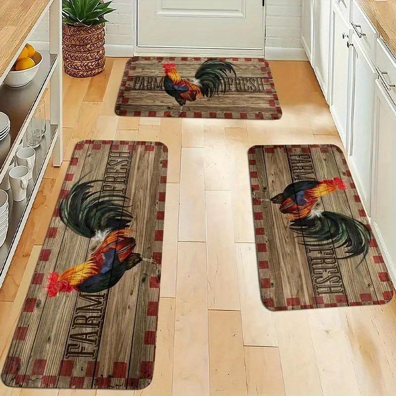 Мягкий кухонный коврик с изображением петуха и подсолнуха, кухонный коврик против усталости, набор водонепроницаемых нескользящих ковриков, коврик для бегуна, прикроватный коврик, впитывающий ковер для кухни