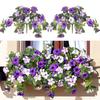 Искусственные цветы Morning Glory, устойчивые к ультрафиолетовому излучению, реалистичные искусственные шелковые цветы для украшения дома и улицы, подвесная корзина для оконного ящика