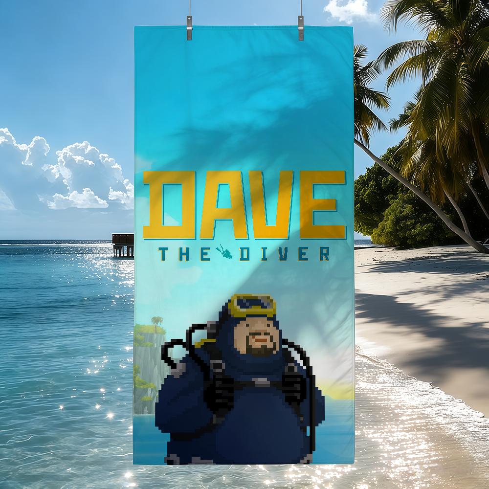 D-DAVE THE D-DIVER Летнее Игровое Полотенце Быстросохнущие Пляжные Полотенца Подходят Для Бассейнов, Кемпинга, Йоги И Тренажерного Зала