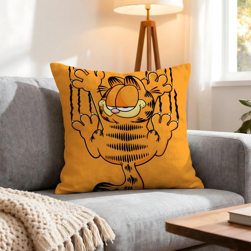 Cartoon Garfield Cushion Cover 1Pcs Decorative Covers Soft Cushion Case For Sofa Couch Decor 40X40 45X45 Pillowcases