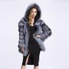 Fur Imitation Fox Fur Fur Coat, New Mid Length Coat, Long Sleeved Hood