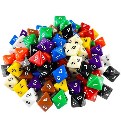 Игральные кости DND 10 шт. Многогранные игровые кости Непрозрачные кости для ролевой игры DND - 8-гранные кости