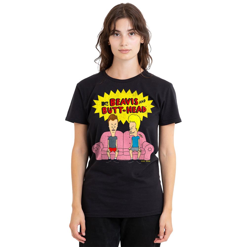 Beavis & Butthead Unisex Adult Couch OG Logo T-Shirt